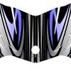 The Classic wrap for Spyder F3, hood close up, shown in Purple Fade