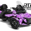 Perfect Scribble wrap for 2020 up Spyder RT, shown with purple design on white background