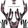 The Fire Web graphic kit for the Spyder ST; shown with pink flame and black background
